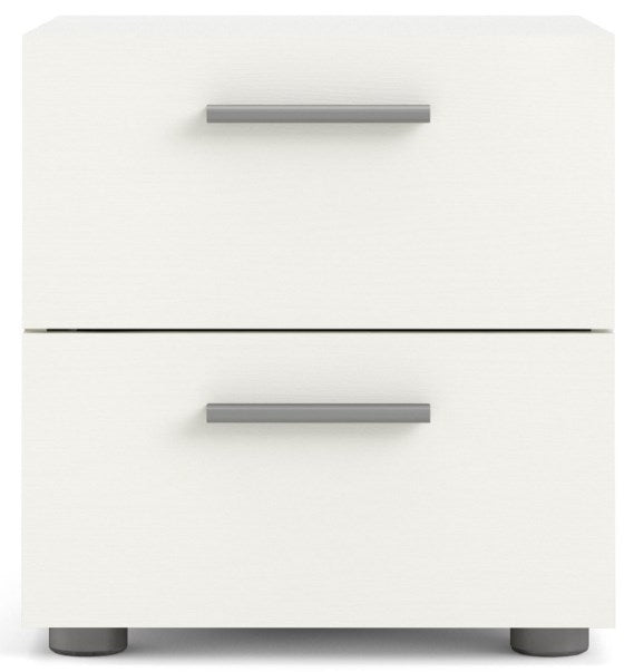 Pepe Bedside 2 Drawer in White Woodgrain