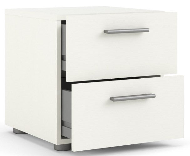 Pepe Bedside 2 Drawer in White Woodgrain