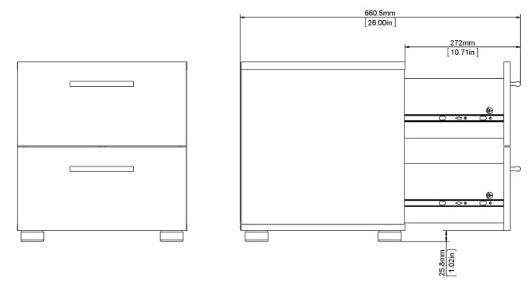 Pepe Bedside 2 Drawer in White Woodgrain
