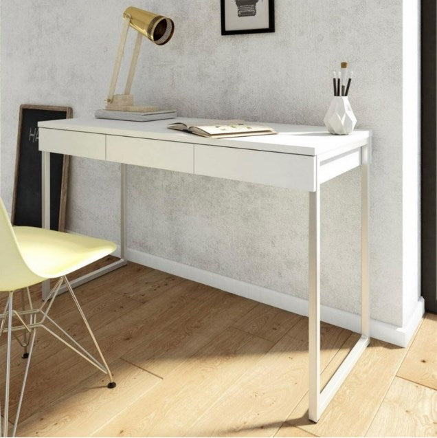 Function Plus Desk 3 Drawer in White