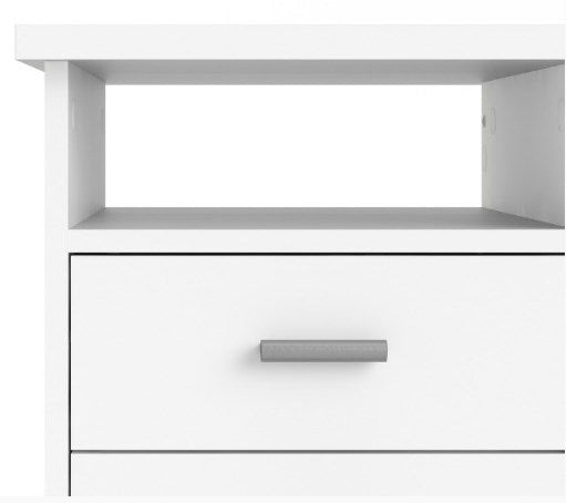 Function Plus 4 Drawer Desk in White