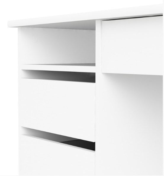 Function Plus Desk 3+1 Handle Free Drawer in White