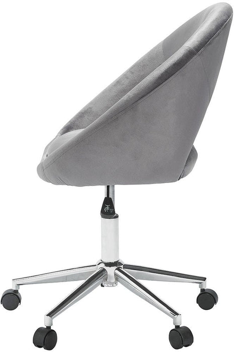 Skylar Grey Velvet and Chrome Office Chair