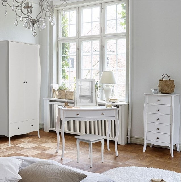 Baroque White Stool