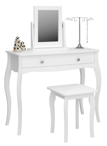 Baroque White Stool