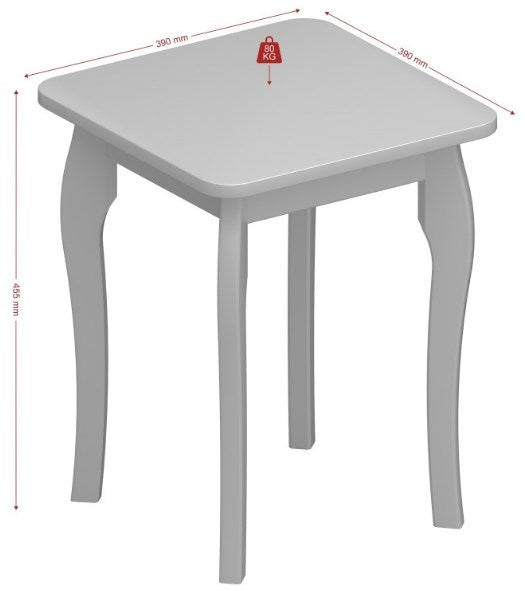 Baroque White Stool