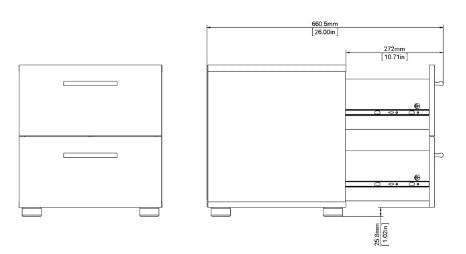 Pepe Bedside 2 Drawer in Truffle Oak