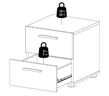 Pepe Bedside 2 Drawer in Truffle Oak