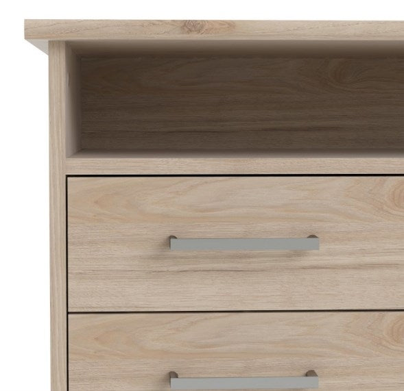 Function Plus Desk 4 Drawer 1 Door in Jackson Hickory Oak