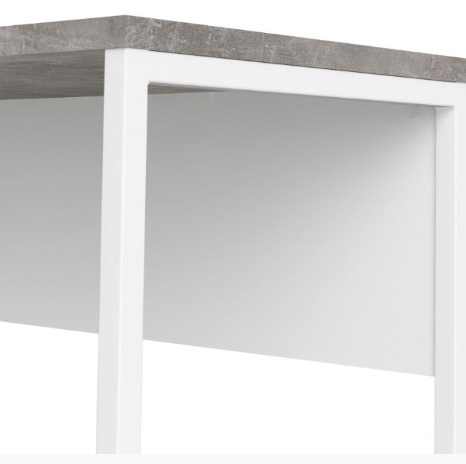 Function Plus Corner Desk 2 Drawer in White and Grey
