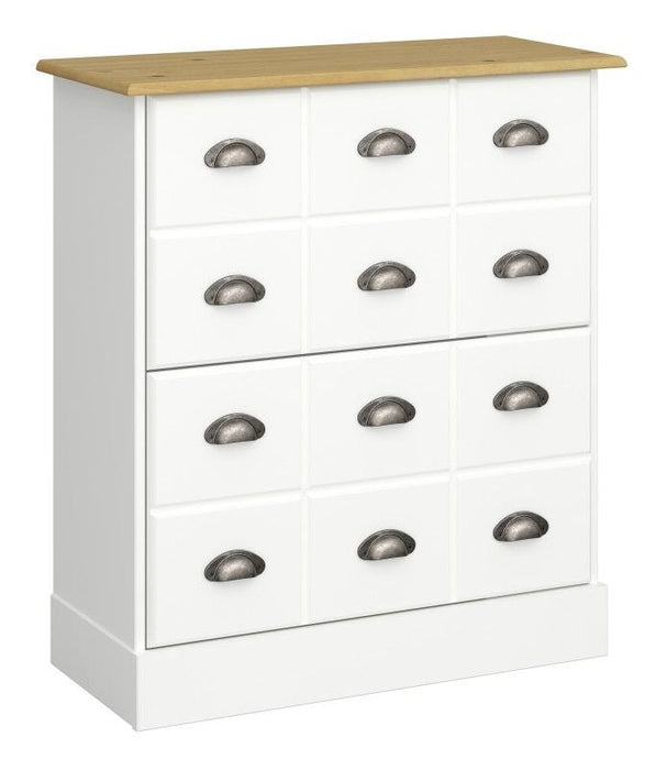 Nola Shoe Cabinet White and Pine