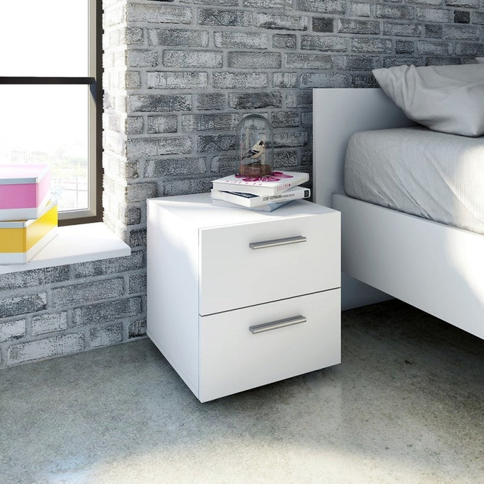 Pepe Bedside 2 Drawer in White
