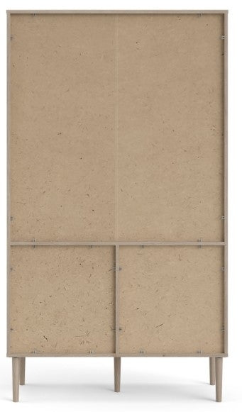 Rome Bookcase 2 Sliding Door - Jackson Hickory Oak with Matt White