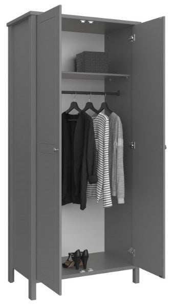 Tromso Grey 2 Door Wardrobe