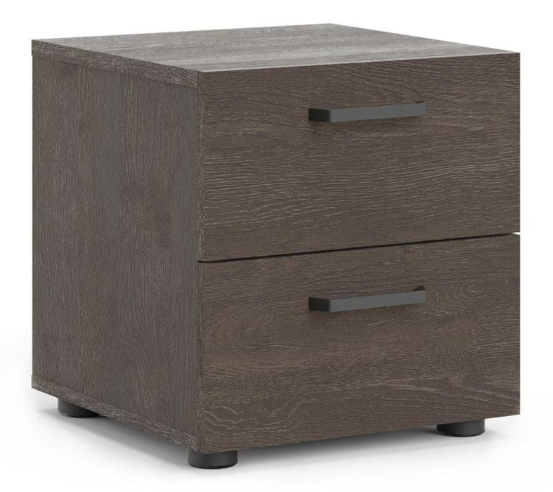 Dallas Bedside Cabinet 2 Drawer in Rovere Gessato Dark Oak