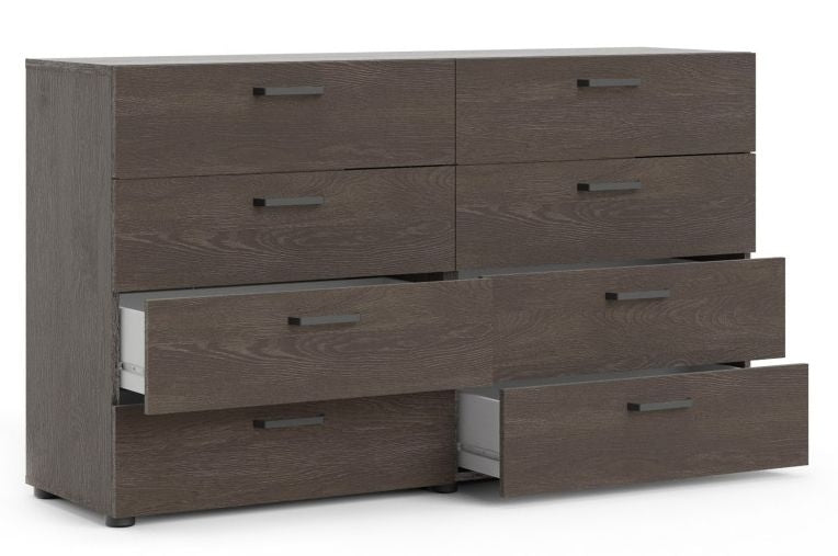 Dallas Double Dresser 8 Drawer in Rovere Gessato Dark Oak
