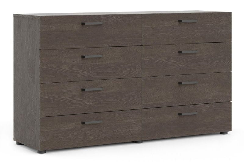 Dallas Double Dresser 8 Drawer in Rovere Gessato Dark Oak