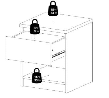 Naia Bedside 1 Drawer 1 Shelf in Jackson Hickory Oak