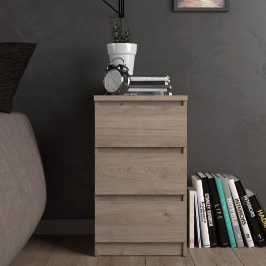 Naia Bedside 3 Drawer in Jackson Hickory Oak