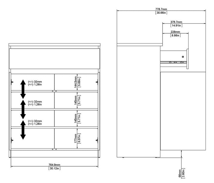 Naia Sideboard 1 Drawer 2 Door in Jackson Hickory Oak