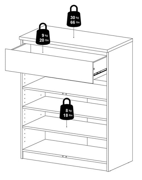 Naia Sideboard 1 Drawer 2 Door in Jackson Hickory Oak