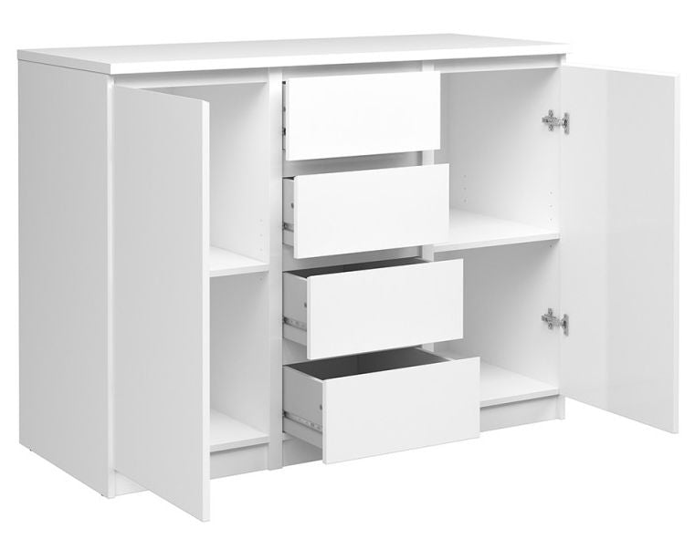 Naia Sideboard 4 Drawer 2 Door in White High Gloss