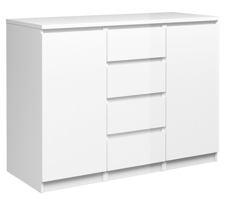 Naia Sideboard 4 Drawer 2 Door in White High Gloss