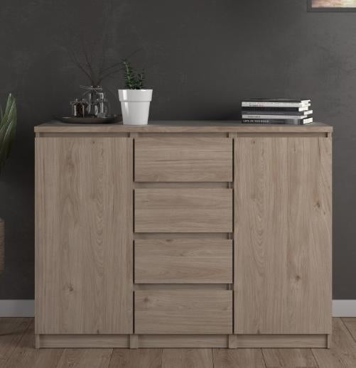Naia Sideboard 4 Drawer 2 Door in Jackson Hickory Oak