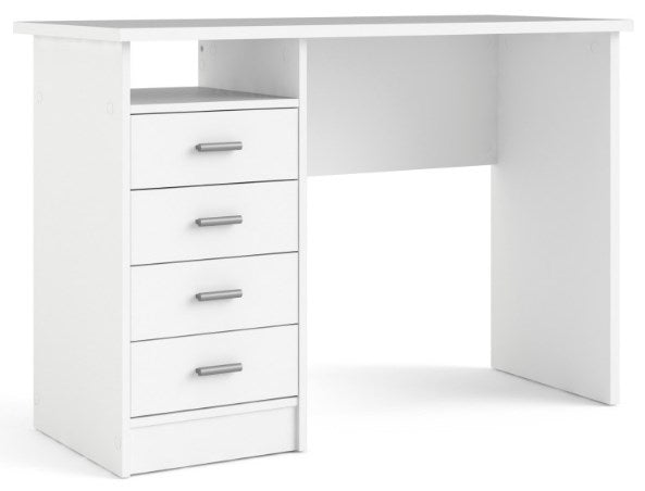 Function Plus 4 Drawer Desk in White