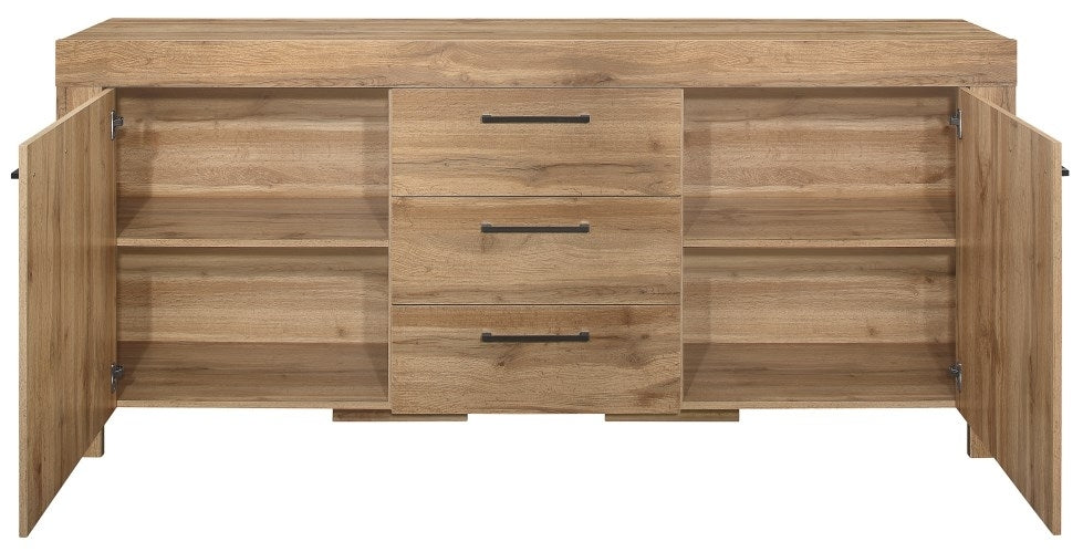 Compton Oak Effect 200cm Extra Large Sideboard - 2 Doors