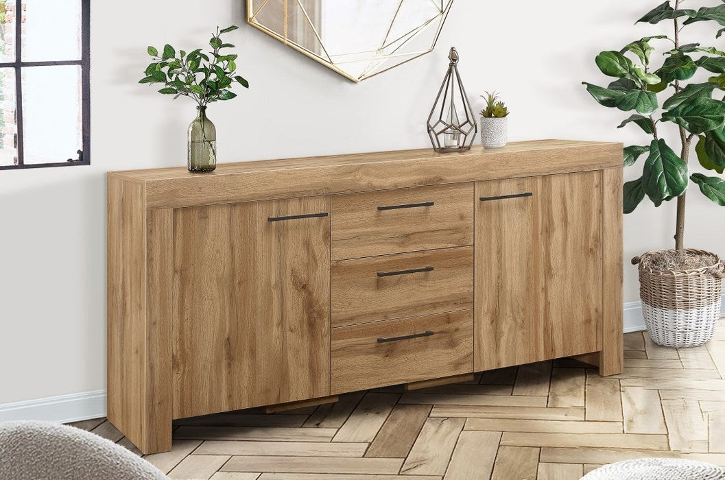 Compton Oak Effect 200cm Extra Large Sideboard - 2 Doors