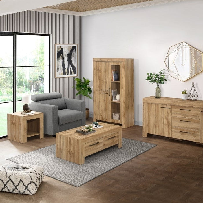 Compton Oak Effect 200cm Extra Large Sideboard - 2 Doors
