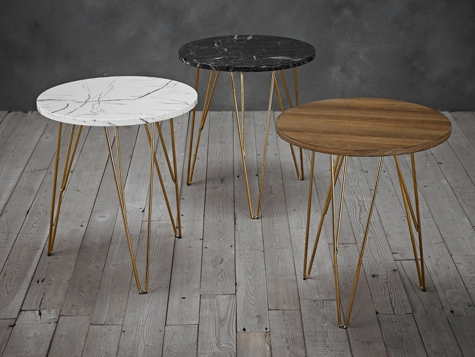 Fusion Oak Effect Lamp Table with Hairpin Legs