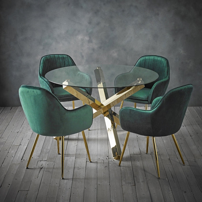 Capri Clear Glass Round Dining Table