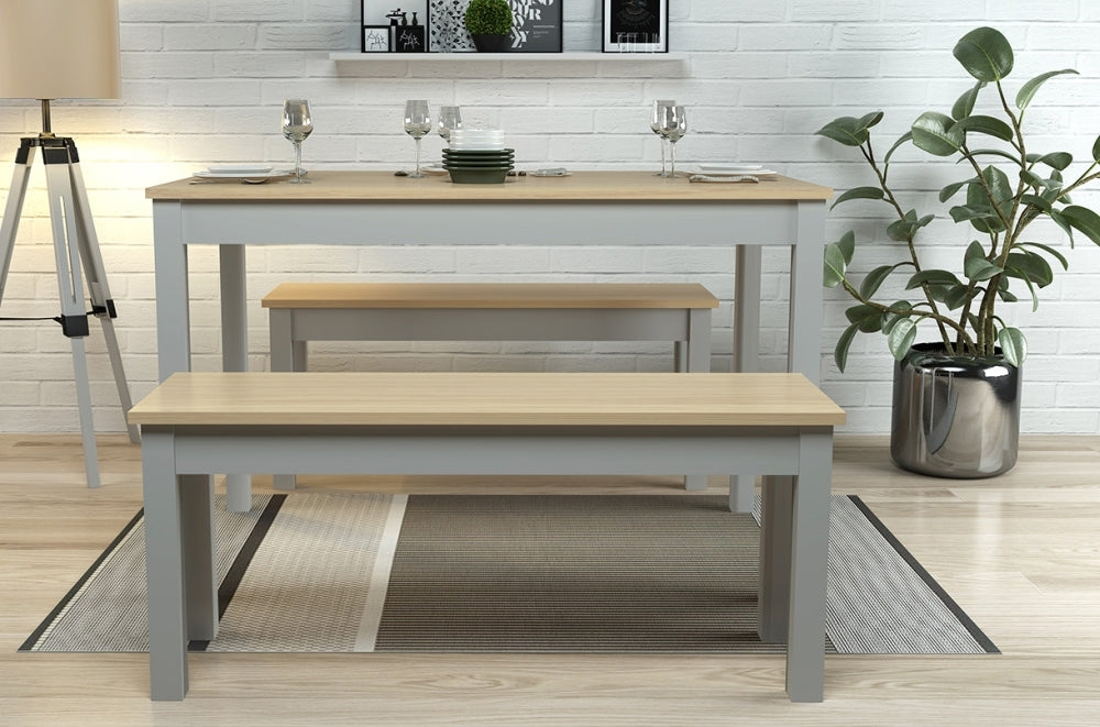 Ohio Oak and Grey Fixed Top Dining Set