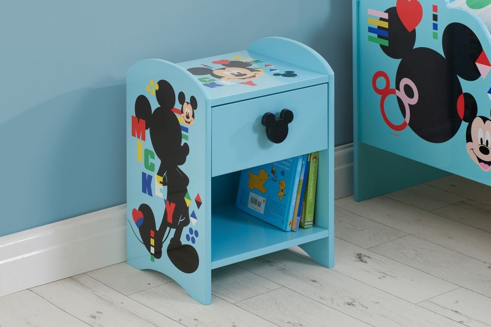 Disney Mickey Mouse Blue 1 Drawer Bedside Cabinet