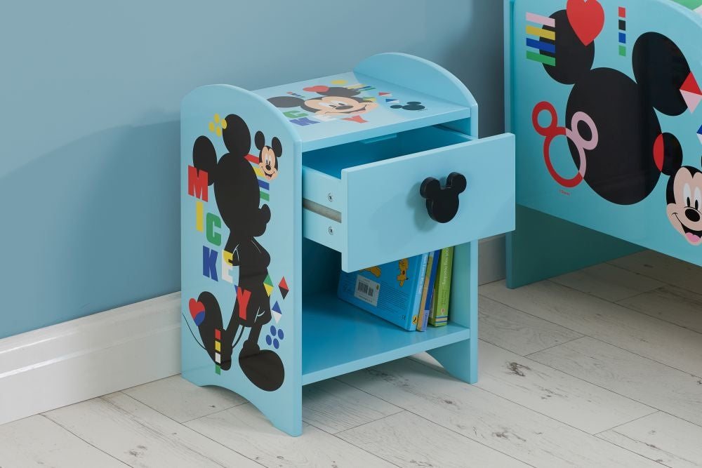 Disney Mickey Mouse Blue 1 Drawer Bedside Cabinet
