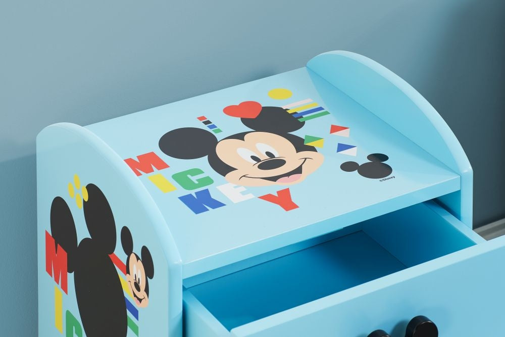 Disney Mickey Mouse Blue 1 Drawer Bedside Cabinet