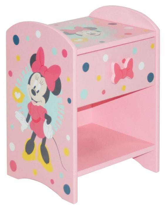 Disney Minnie Mouse Pink 1 Drawer Bedside Cabinet