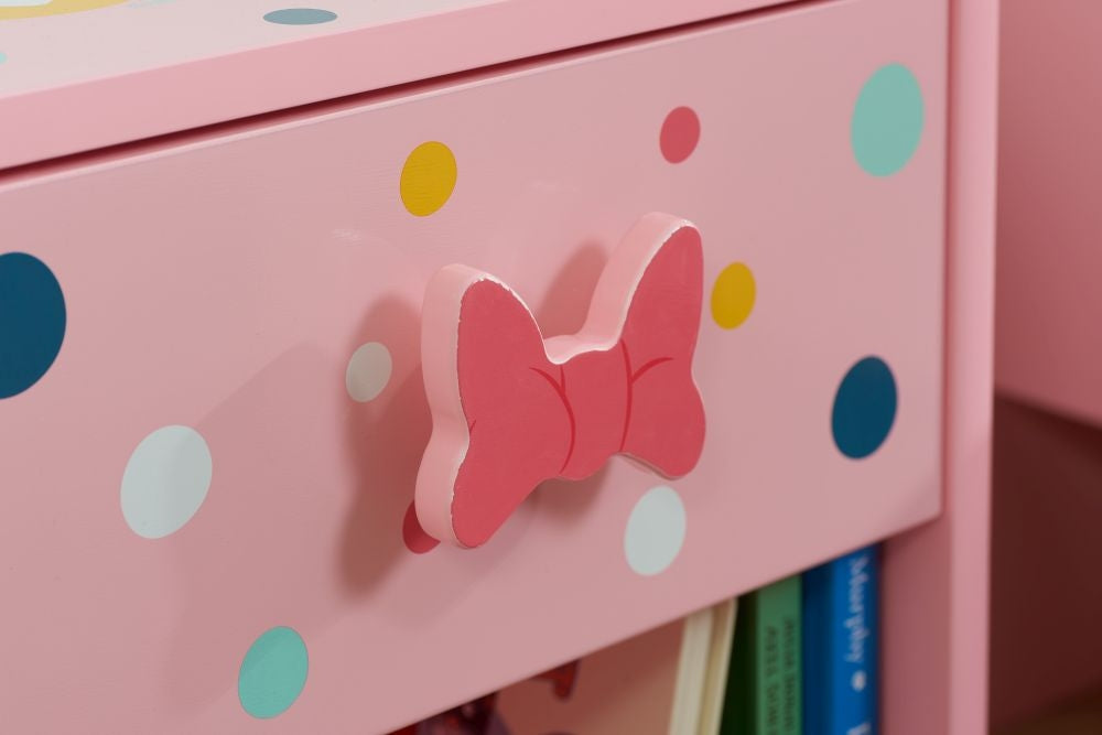 Disney Minnie Mouse Pink 1 Drawer Bedside Cabinet
