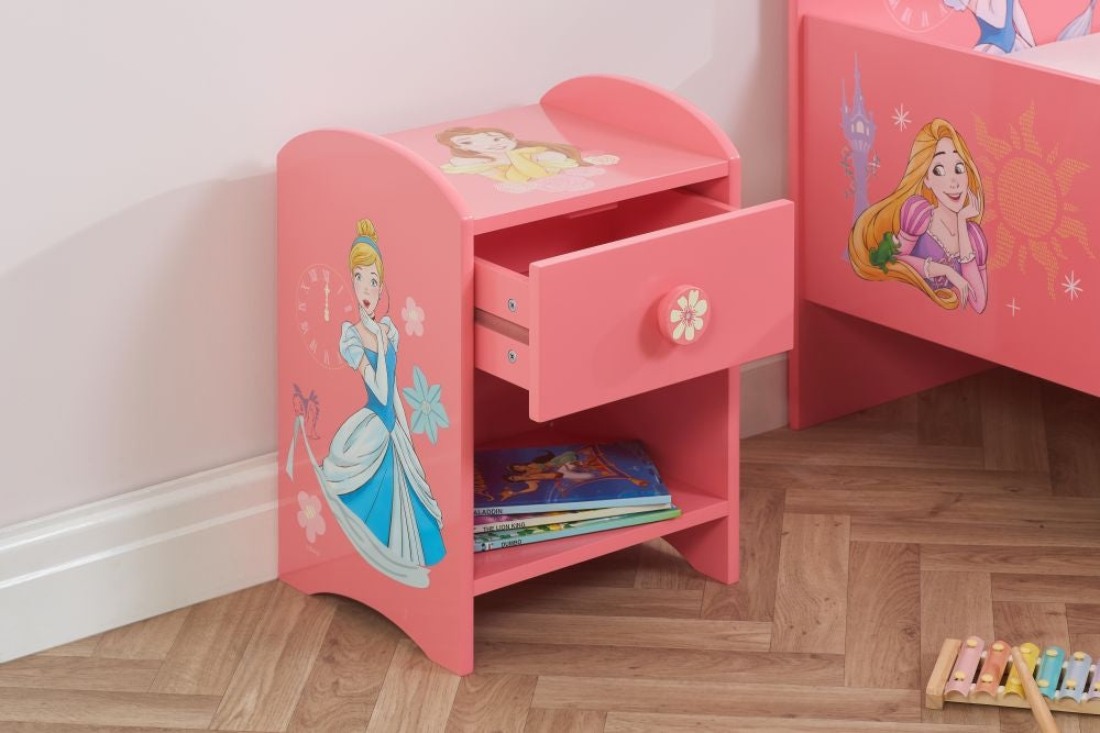 Disney Princess Pink 1 Drawer Bedside Cabinet