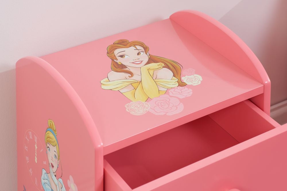 Disney Princess Pink 1 Drawer Bedside Cabinet