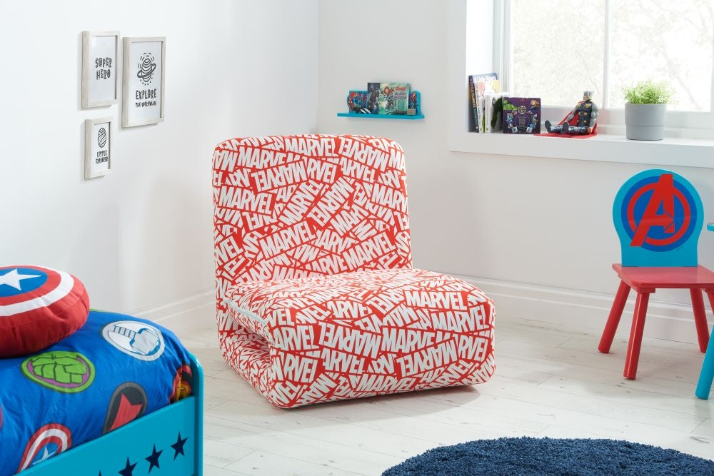 Disney Marvel Red Fabric Fold Out Bed Chair