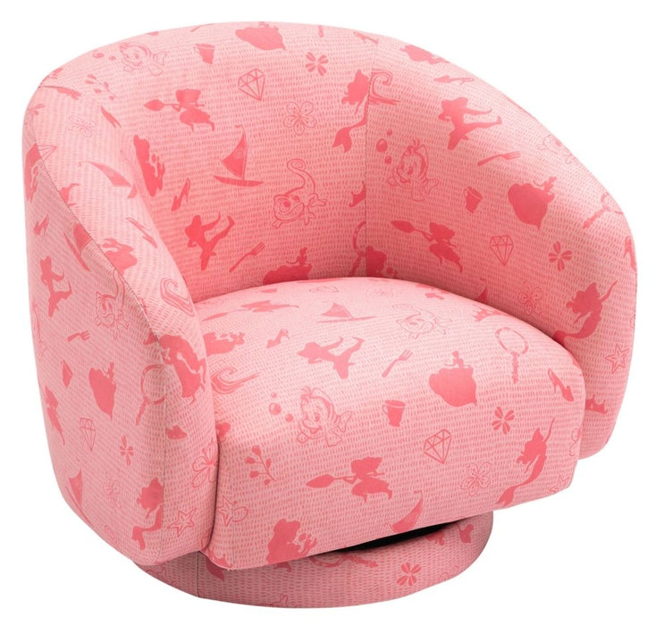 Disney Princess Pink Fabric Accent Swivel Chair