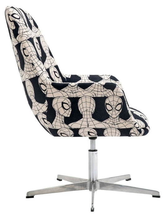 Disney Spider Man Black and White Fabric Egg Swivel Chair