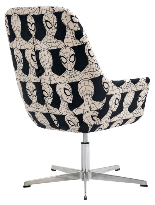 Disney Spider Man Black and White Fabric Egg Swivel Chair