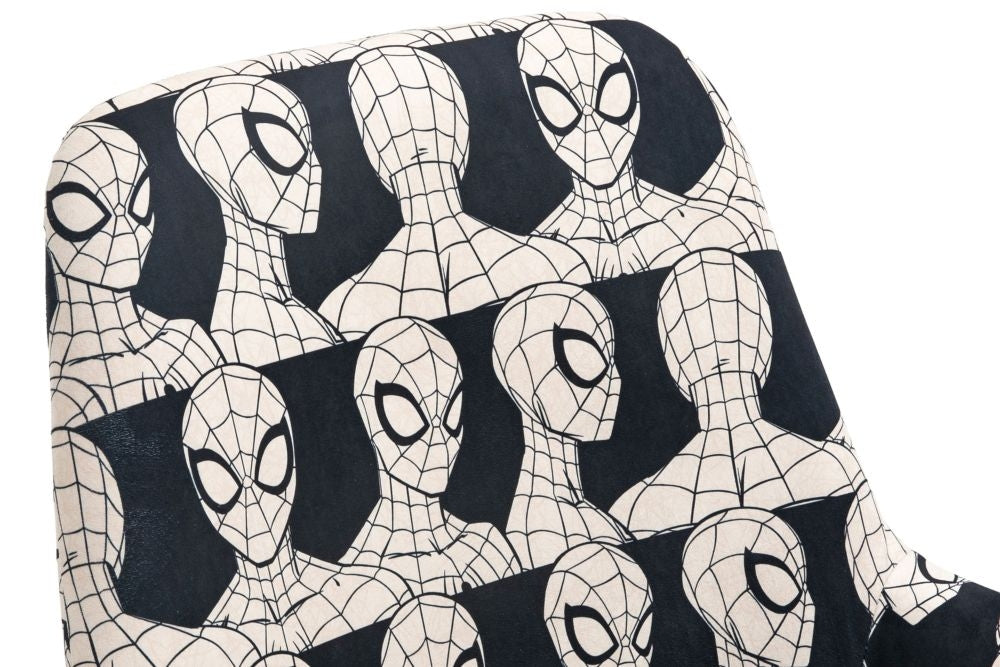 Disney Spider Man Black and White Fabric Egg Swivel Chair