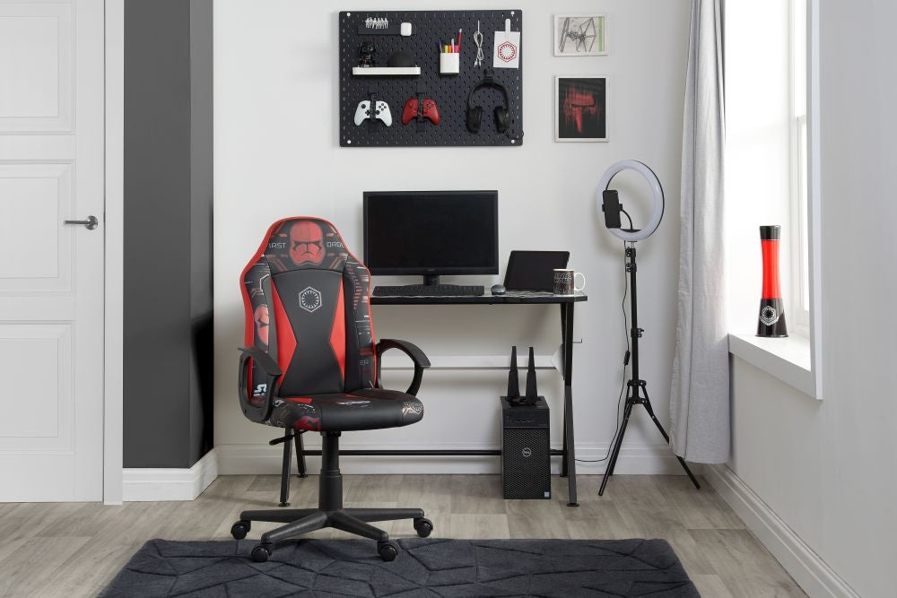Disney Sith Trooper Patterned Black Faux Leather Gaming Chair