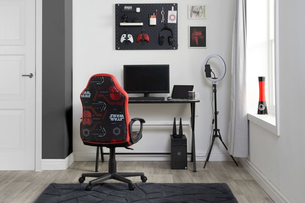 Disney Sith Trooper Patterned Black Faux Leather Gaming Chair