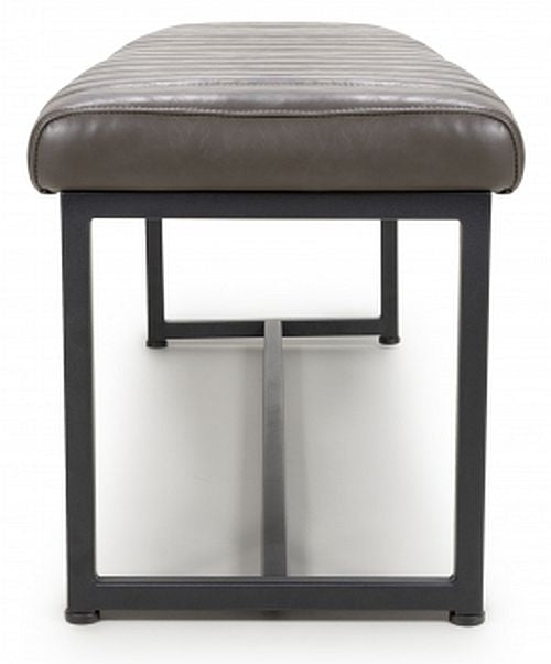 Archer Grey Leather Bench